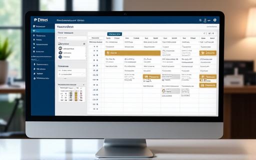 Dashboard del sistema PMS con calendario prenotazioni
